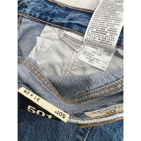 NWT LEVI'S 501 Women's Size 31 x 26 ORIGINAL CROPPED button fly JEANS MSRP $98 - Picture 13 of 15